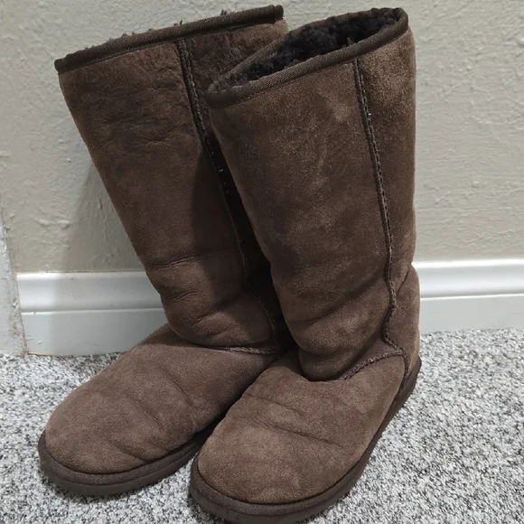 UGG Chocolate Suede Boots - Picture 2 of 5